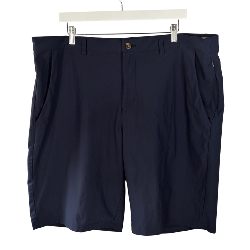 JMIERR Mens Golf Shorts Navy Blue Flat Front Performance Size 42 100% Polyester